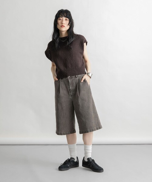 KBF（ケイビーエフ）の「ブークレニットベスト（ニット/セーター・レディース・L.GREIGE/PINK/BROWN・one）」の10枚目の写真