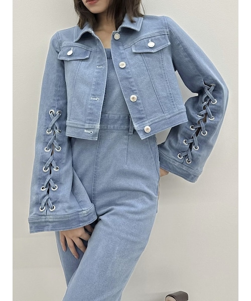 dazzlin（ダズリン）の「デニムシャツボレロジャケット（デニムジャケット・レディース・ブラック/ブルー/インディゴ・S/M）」の2枚目の写真