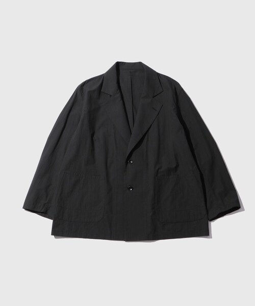 ADAM ET ROPE'(アダムエロペ)の「【Pelemele/ペールメール】COVERALL JACKET COTTON BOIL(テーラードジャケット・メンズ・スミクロ/ベージュ・L/M/S)」の2枚目の写真