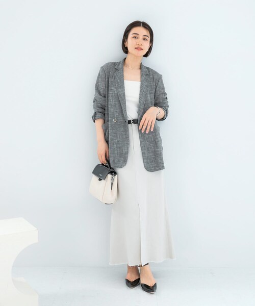 URBAN RESEARCH ROSSO（アーバンリサーチロッソ）の「テンセルデニムロングスカート（スカート・レディース・IVORY/GRAY・36/38）」の10枚目の写真
