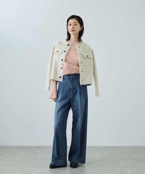 ROPE'（ロペ）の「テンセルデニムストレートワイドパンツ/イージーケア・セットアップ対応（デニムパンツ・レディース・ネイビー/ブルー・36/38/40）」の18枚目の写真