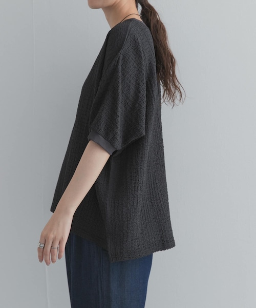 URBAN RESEARCH DOORS(アーバンリサーチドアーズ)の「ワッシャーカットドルマンプルオーバー(Tシャツ/カットソー・レディース・CHARCOAL/GREIGE/BLUE・Free)」の6枚目の写真