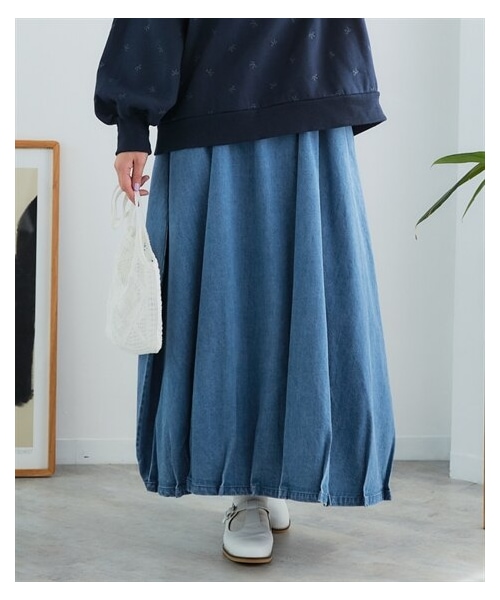 nissen（ニッセン）の「＜大きいサイズ＞デニムバルーンスカート（スカート・レディース・インディゴ/ブルー・L/LL/3L/4L/5L/6L/8L/10L）」の10枚目の写真