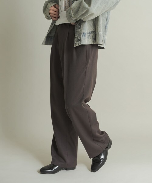 SENSE OF PLACE by URBAN RESEARCH(センスオブプレイスバイアーバンリサーチ)の「ウールライクダブルタックワイドパンツ(その他パンツ・メンズ・BLACK/CHARCOAL/GREIGE/D.NAVY・S/M/L)」の22枚目の写真
