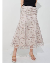MERCURYDUO | チュール刺繍フレアスカート(スカート)