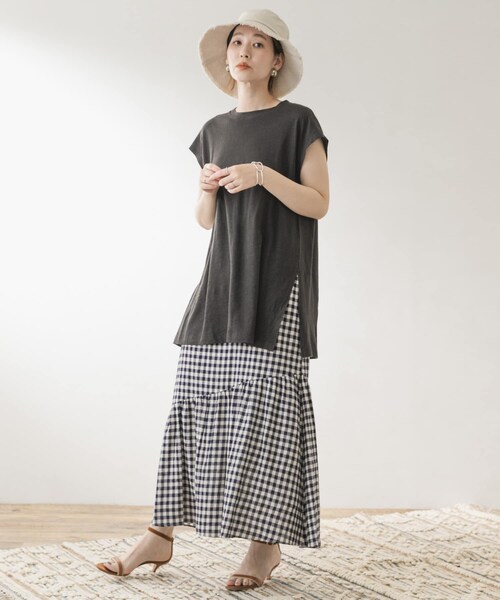 URBAN RESEARCH ROSSO（アーバンリサーチロッソ）の「F by ROSSO　ギンガムチェックマーメイドスカート（スカート・レディース・BEIGE/NAVY・36/38）」の13枚目の写真