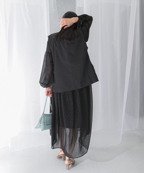 URBAN RESEARCH ROSSO（アーバンリサーチロッソ）の「カットジャガードティアードワンピース（ワンピース・レディース・BLUE/BLACK・FREE）」の6枚目の写真