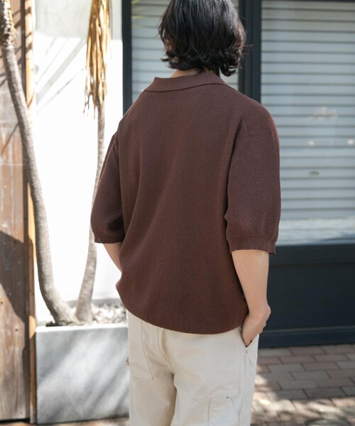 URBAN RESEARCH DOORS(アーバンリサーチドアーズ)の「FORK&SPOON リネンブレンドスキッパーニット(ニット/セーター・メンズ・LIGHTBLUE/BROWN/BLACK・4/5)」の18枚目の写真