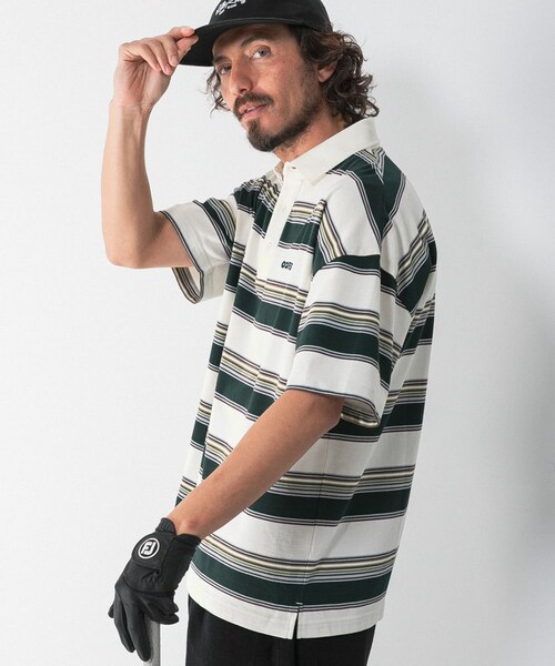URBAN RESEARCH Sonny Label（アーバンリサーチサニーレーベル）の「OOPS　接触冷感ボーダーポロシャツ（ポロシャツ・メンズ・IVORY/NAVY・M/L/XL）」の8枚目の写真
