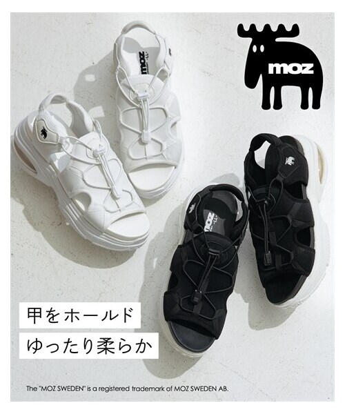 nissen（ニッセン）の「moz　厚底スポーツサンダル（ワイズ３E)（サンダル・メンズ・黒/ホワイト・S=22.5cm/M=23.5cm/L=24.0cm/LL=24.5cm）」の2枚目の写真