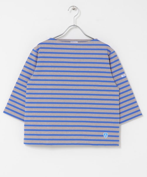 URBAN RESEARCH DOORS（アーバンリサーチドアーズ）の「ORCIVAL　SHORT LENGTH BOAT NECK PULLOVER（Tシャツ/カットソー・レディース・EC×MARINE/BROW×WHI/BROW×ELA/EC×BON・2）」の3枚目の写真