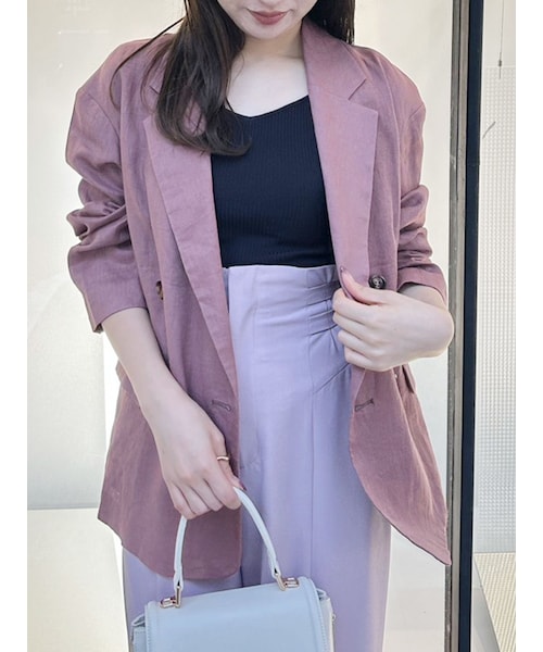 MERCURYDUO（マーキュリーデュオ）の「リネンジャケット（テーラードジャケット・レディース・チャコールグレー/ブラウン/ベージュ・S/M）」の9枚目の写真