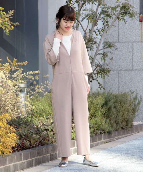 ITEMS URBANRESEARCH（アイテムズ アーバンリサーチ）の「フロントZIPワンマイルオールインワン（サロペット/オーバーオール・レディース・LIGHT GRAY/CHARCOAL/BEIGE・one）」の19枚目の写真