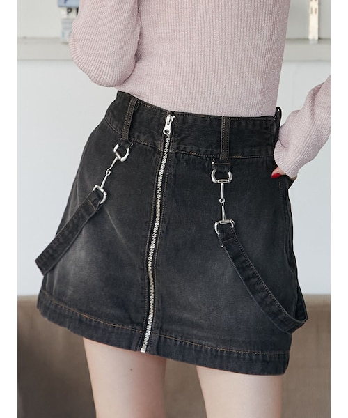 jouetie（ジュエティ）の「ビットスカパン【セットアップ対応】（スカート・レディース・ブラック/アイスブルー/ネイビー/ベージュ・M）」の16枚目の写真