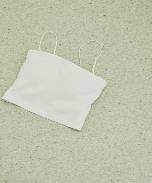 ADAM ET ROPE'（アダムエロペ）の「【サステナブル】オーガニックコットンチューブトップ（チューブトップ・レディース・ブラック/ホワイト/ベージュ・F）」の2枚目の写真