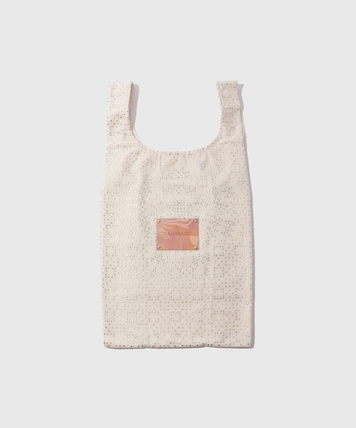 ADAM ET ROPE'(アダムエロペ)の「【HOLO MARKET/ホロマーケット】POCCHIRI Tote bag(トートバッグ・メンズ・ブラック/ホワイト系/ベージュ/ライトグリーン・F)」の1枚目の写真