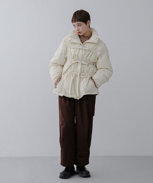 KBF（ケイビーエフ）の「フロントリボン中綿ジャケット（その他アウター・レディース・BLACK/KHAKI/BORDEAUX/IVORY・one）」の7枚目の写真