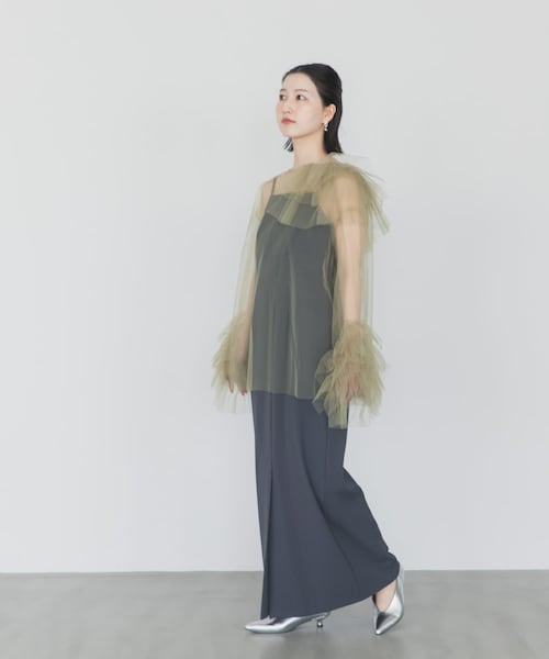 URBAN RESEARCH ROSSO（アーバンリサーチロッソ）の「ANDRESD　BLOOMING TULLE DRESS（ワンピース・レディース・L.BLUE/OLIVE/BLACK・36/38）」の20枚目の写真
