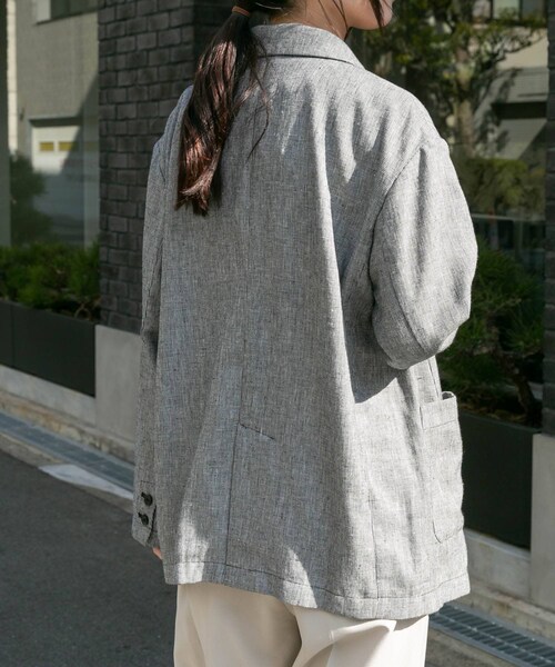 URBAN RESEARCH DOORS(アーバンリサーチドアーズ)の「FORK&SPOON ヘンプ混テーラードジャケット(テーラードジャケット・レディース・CHECK/NAVY・1)」の19枚目の写真