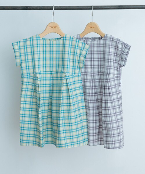 URBAN RESEARCH DOORS（アーバンリサーチドアーズ）の「カラーチェックワンピース(KIDS)（ワンピース・キッズ・BLUE/AZUKI・105/120/135）」の7枚目の写真