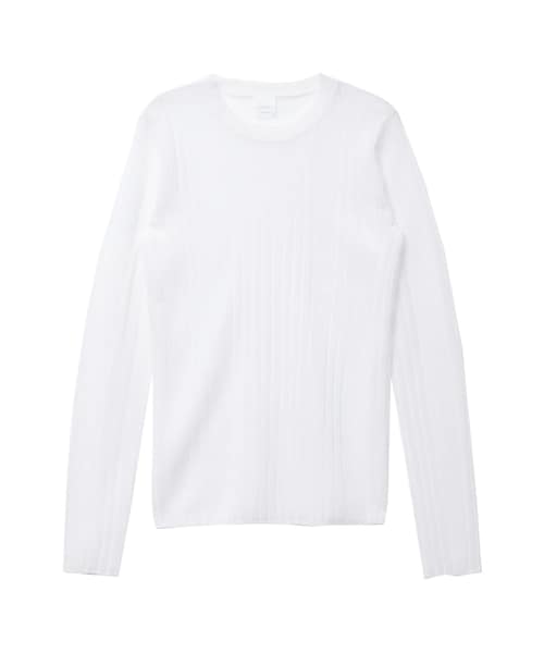 ELENDEEK（エレンディーク）の「SHEER RIB KT（ニット/セーター・レディース・オフホワイト/グレー/ブラック/ピンク/イエロー/アイスブルー/ネイビー/パープル/ラベンダー/ベージュ・F）」の2枚目の写真