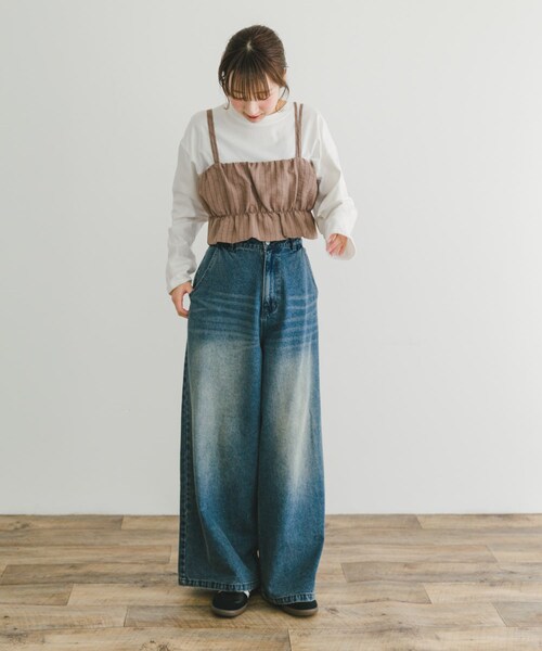 ITEMS URBANRESEARCH(アイテムズ アーバンリサーチ)の「ストライプシャーリングビスチェ(その他トップス・レディース・L.BEIGE/BRN・FREE)」の15枚目の写真