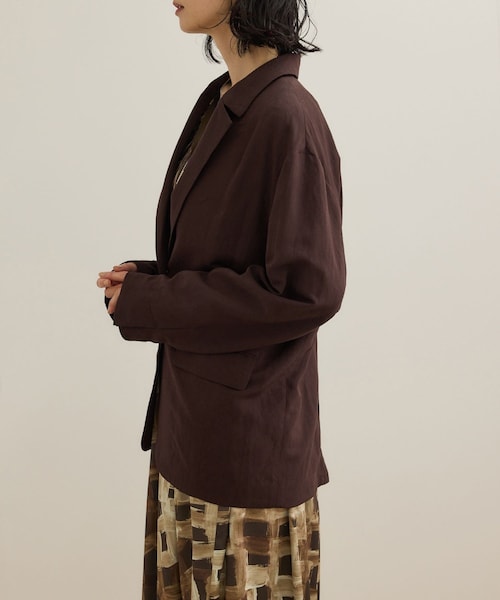 ROPE'（ロペ）の「レーヨンリネン ライトジャケット【セットアップパンツ・ワンピース対応】（テーラードジャケット・レディース・ブラウン/ネイビー・36/38）」の17枚目の写真