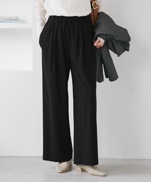 ROPE' PICNIC(ロペピクニック)の「キレイ目イージーワイドパンツ/UVカット(その他パンツ・レディース・ブラック/チャコール/ダークブラウン/ベージュ系・L/M/S)」の1枚目の写真