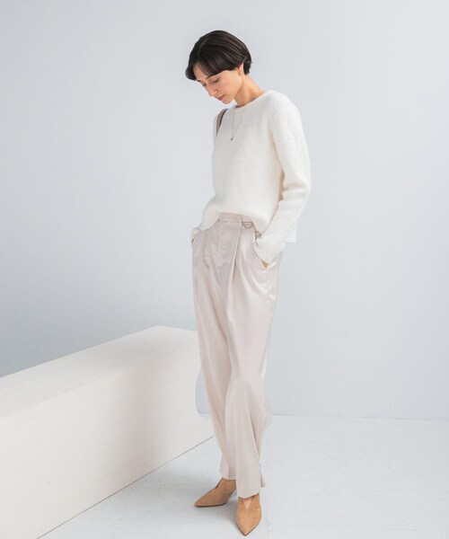 URBAN RESEARCH ROSSO（アーバンリサーチロッソ）の「ダイヤ柄編ラメミックスニット（ニット/セーター・レディース・OFF WHITE/BABY PINK/SILVER・Free）」の7枚目の写真