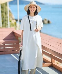 nissen | 大きいサイズ 綿100％汗染みしにくいゆるシルエットロングチュニック(チュニック)