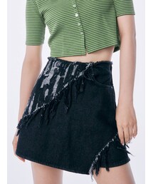 EMODA | ウェーブスイッチングラップショートパンツ(デニムパンツ)