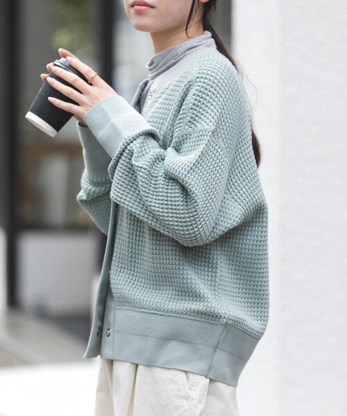 URBAN RESEARCH DOORS(アーバンリサーチドアーズ)の「FORK&SPOON ワッフルカーディガン(カーディガン/ボレロ・レディース・NAVY/BEIGE/MINT・1)」の19枚目の写真