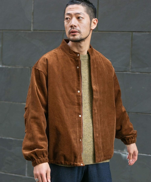 ZIPスタンドカラーコーデュロイジャケット『セットアップ対応』