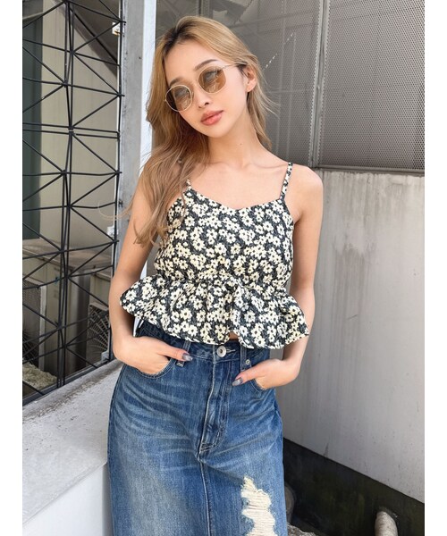 GYDA（ジェイダ）の「フラワージャカードキャミブラウス（シャツ/ブラウス・レディース・ライトミックス/ダークミックス・F）」の2枚目の写真