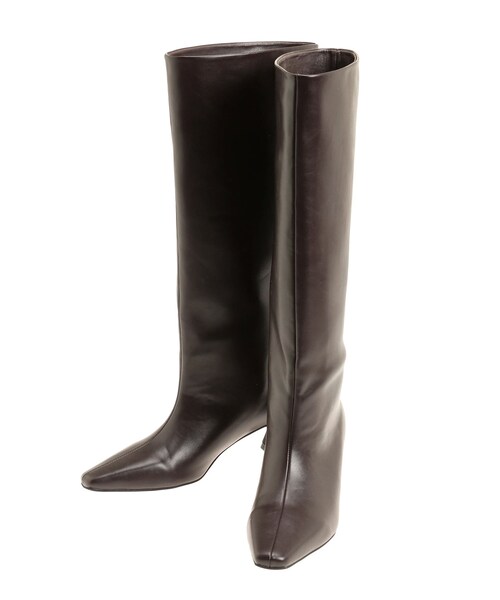 LAGUNAMOON（ラグナムーン）の「フレアヒールロングブーツ（ブーツ・レディース・ブラウン・S/M）」の2枚目の写真