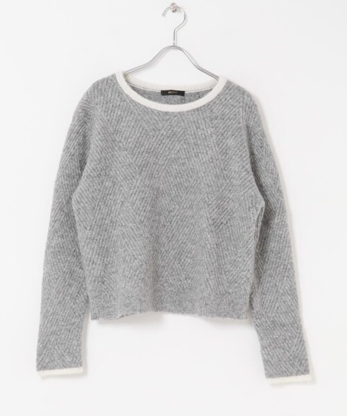 URBAN RESEARCH ROSSO（アーバンリサーチロッソ）の「ダイヤ柄編ラメミックスニット（ニット/セーター・レディース・OFF WHITE/BABY PINK/SILVER・Free）」の22枚目の写真