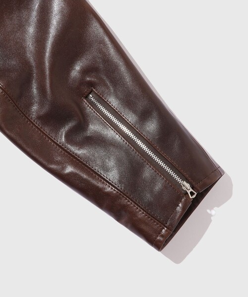 ADAM ET ROPE'（アダムエロペ）の「【AURALEE/オーラリー】HEAVY LAMB LEATHER RIDERS JACKET（ライダースジャケット・メンズ・ダークブラウン・4/5）」の11枚目の写真