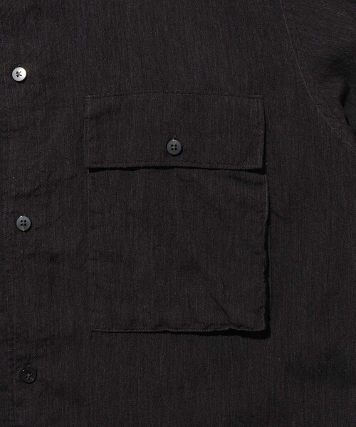 ADAM ET ROPE'(アダムエロペ)の「【blurhms/ブラームス】Silk-Co Voile Military Shirt(シャツ/ブラウス・メンズ・チャコール/ホワイト系・2/3/4)」の13枚目の写真