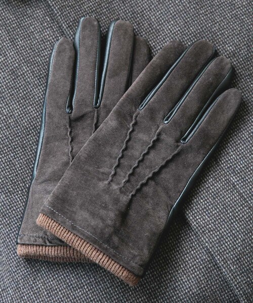 URBAN RESEARCH DOORS（アーバンリサーチドアーズ）の「スエードレザーグローブ（ベルト・メンズ・BLACK/BROWN・-）」の2枚目の写真