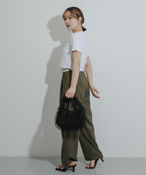 SENSE OF PLACE by URBAN RESEARCH（センスオブプレイスバイアーバンリサーチ）の「フリンジハンドバッグ（ハンドバッグ・レディース・BLACK/IVORY/MINT・one）」の21枚目の写真