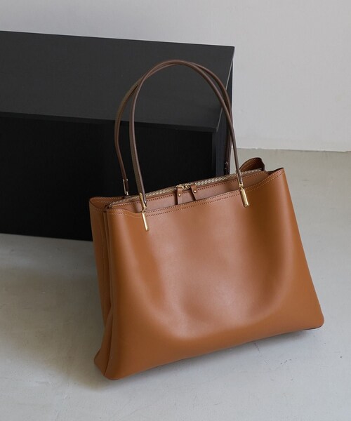 ROPE' PICNIC(ロペピクニック)の「レクタンメタル 3層トートバッグ/A4対応・軽量(トートバッグ・レディース・ブラック/キナリ/ブラウン系・F)」の7枚目の写真