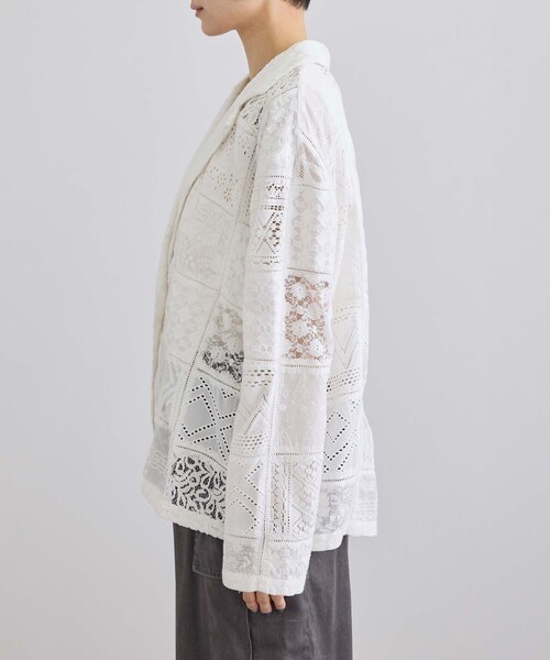 ADAM ET ROPE'(アダムエロペ)の「【WEB限定】刺繍レースパッチワークシャツジャケット/ セットアップ対応(テーラードジャケット・レディース・ブラック/ホワイト・F)」の16枚目の写真