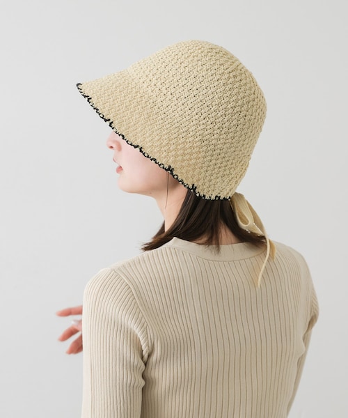 SENSE OF PLACE by URBAN RESEARCH（センスオブプレイスバイアーバンリサーチ）の「ボンネットベルハット（ハット・レディース・IVORY/BLACK・one）」の10枚目の写真