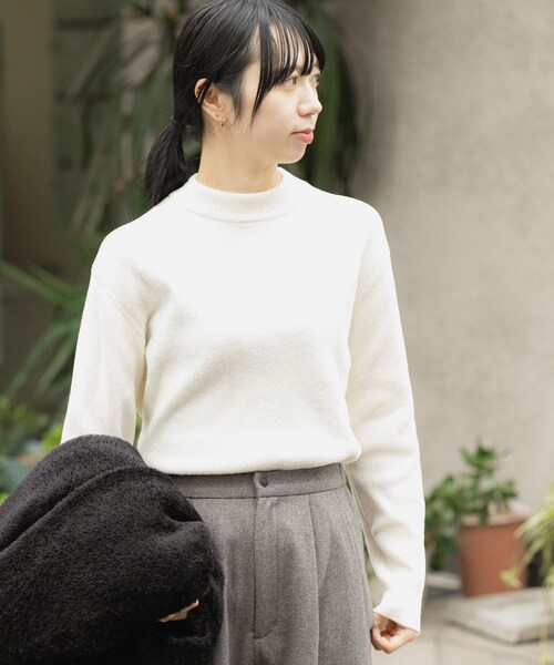 EKAL（エカル）の「ハイゲージモールニットプルオーバー（ニット/セーター・レディース・ホワイト/グレー/ブラック・One）」の8枚目の写真