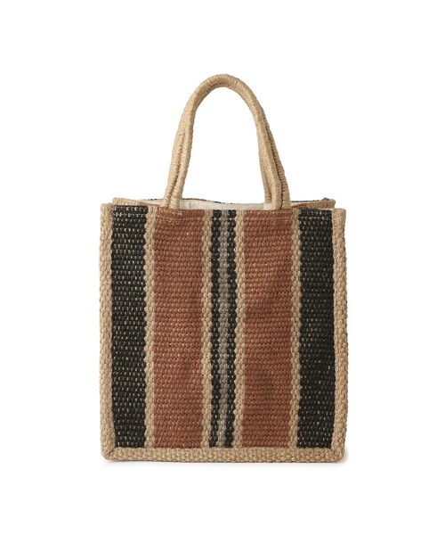 ADAM ET ROPE'（アダムエロペ）の「【MAISON BENGAL（メゾンベンガル）】Small Jute BoxTote（トートバッグ・レディース・ダークブラウン系・F）」の7枚目の写真