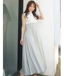 MERCURYDUO | 【To/】ニットドッキングボリュームフレアワンピース(ワンピース)