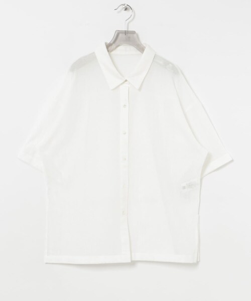 URBAN RESEARCH(アーバンリサーチ)の「コットンカラミシアーオーバーシャツ(シャツ/ブラウス・レディース・BLACK/OFF・FREE)」の11枚目の写真