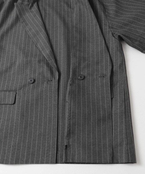 SENSE OF PLACE by URBAN RESEARCH（センスオブプレイスバイアーバンリサーチ）の「『セットアップ対応』『イージーケア/速乾』リネンライクピンストライプルーズジャケット（テーラードジャケット・メンズ・GRAY/BEIGE・M/L）」の14枚目の写真