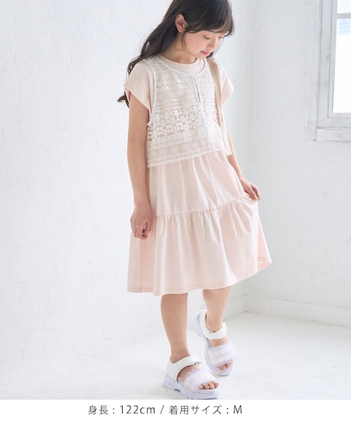 ROPE' PICNIC（ロペピクニック）の「【KIDS/キッズ】ロゴティアードカットソーワンピース（ワンピース・キッズ・ブラック/ピンク・L/M/S）」の14枚目の写真