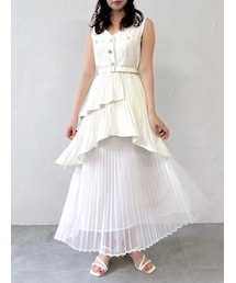 dazzlin | アシメプリーツジレワンピース(ワンピース)